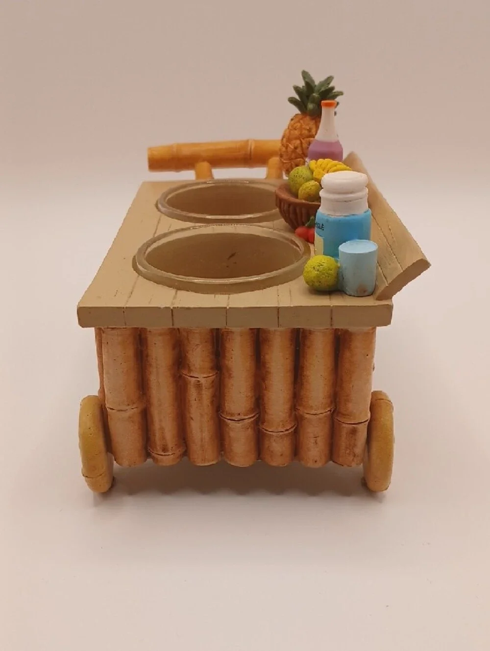 2012 Yankee Candle Double Tea Light Holder Tiki Bar Cart- Retired